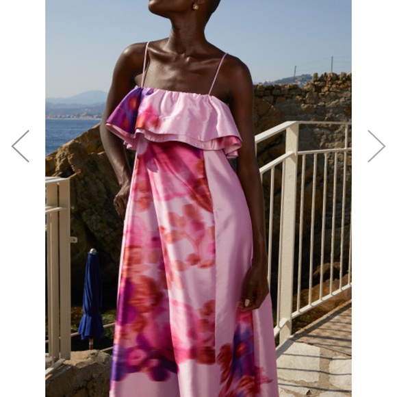 Bubble Slip Midi Dress in Fuchsia Floral - Picture 6 of 6